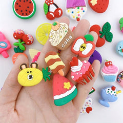 35pcs Strawberry Ice Cream Shoe Charm Resin Clogs DIY Accessories
