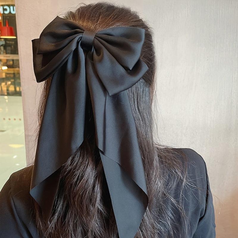 Satin Hair Barrettes Clip Large Bow Hair Slides French Barrette