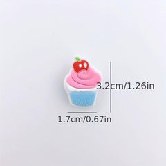 36pcs Ice Cream Cake Shoe Charm Resin Buckle DIY Accessories