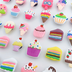 36pcs Ice Cream Cake Shoe Charm Resin Buckle DIY Accessories