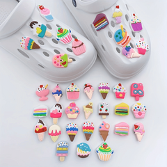 36pcs Ice Cream Cake Shoe Charm Resin Buckle DIY Accessories