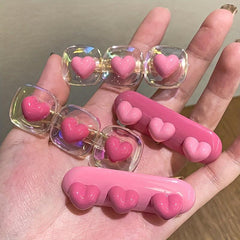 Y2K Pink Heart Shape Hair Clip for Girls
