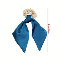Faux Pearl Hair Tie Elastic Scrunchie Ponytail Holder Head Jewelry