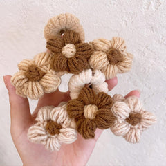 Knitted Flower Woolen Hair Claw Clip Winter Grip Thick Hair Accessories