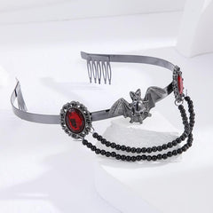 Red Rhinestone Tiara Headband for Halloween Cosplay