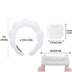 Spa Headband And Wristbands Set Towel Cloth Hairband for Women Girls