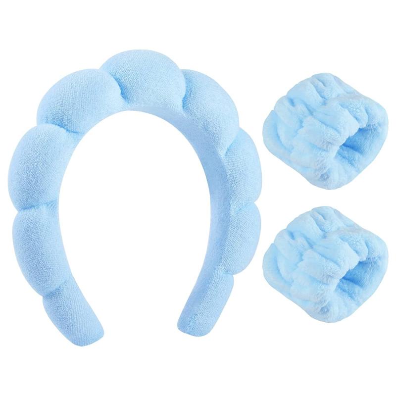 Spa Headband And Wristbands Set Towel Cloth Hairband for Women Girls