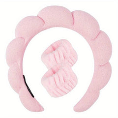 Spa Headband And Wristbands Set Towel Cloth Hairband for Women Girls