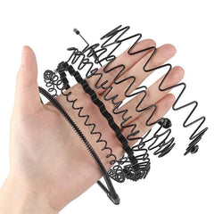 6pcs Wavy Nonslip Hair Band Set Metal Headband Sports Sweatband Hair Accessories