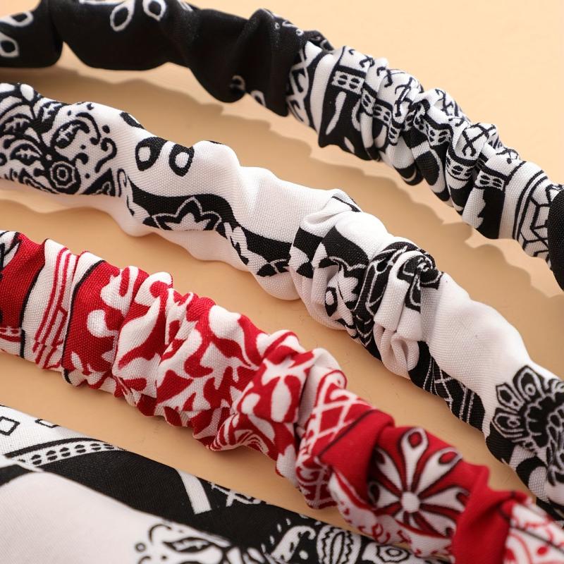 3pcs Paisley Print Hair Bandanas Head Kerchief Bandana Print Scarf Triangle