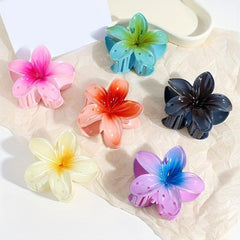 3PCS Flower Gradient Hair Claw Ponytail Holder
