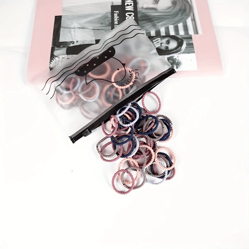 100PCS Classic Hair Tie High Elasticity Hair Rope Ponytail Hair Clip