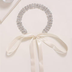 Rhinestone Headband Head Jewelry Bridal Hair Accessories With Ribbon