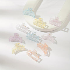 10pcs Hollow Transparent Speckle Hair Claw Non slip Shark Claw Style Hair Access