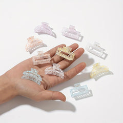 10pcs Hollow Transparent Speckle Hair Claw Non slip Shark Claw Style Hair Access