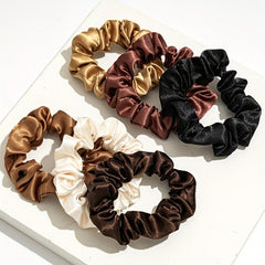 6PCS Satin Large Scrunchie Hair Ties Women Elastic Head Rope Solid Hair Accessor