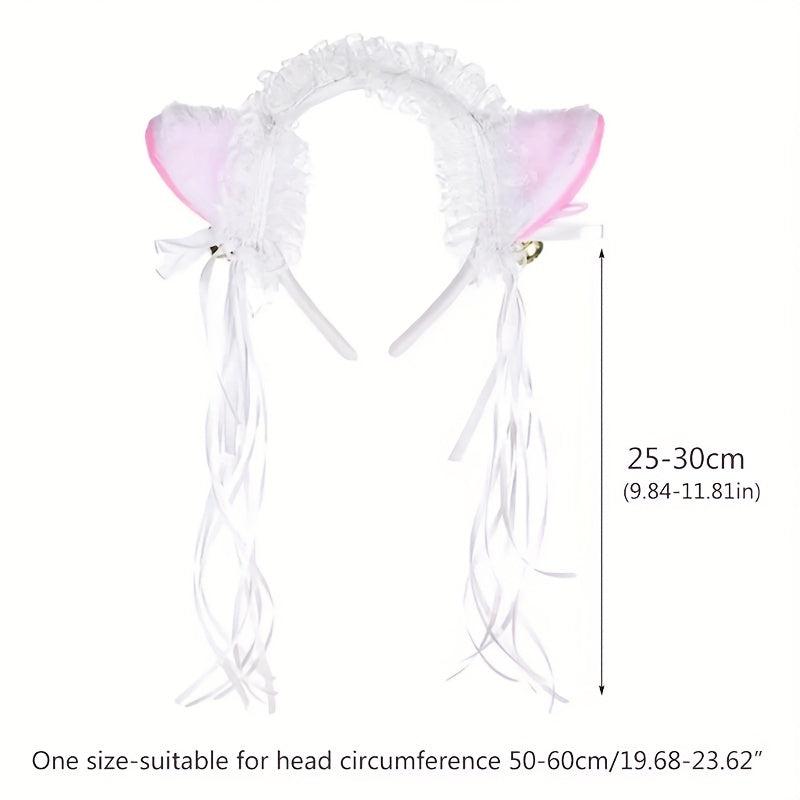 Cat Ears Headband Lace Hoop Tassel Lolita Hair Band for Cosplay Costume