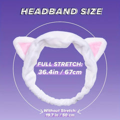 Velvet Cat Ears Headband Spa Makeup Hair Band