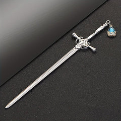 Rhinestone Sword Hair Pin Vintage Bun Holder Alloy Accessory