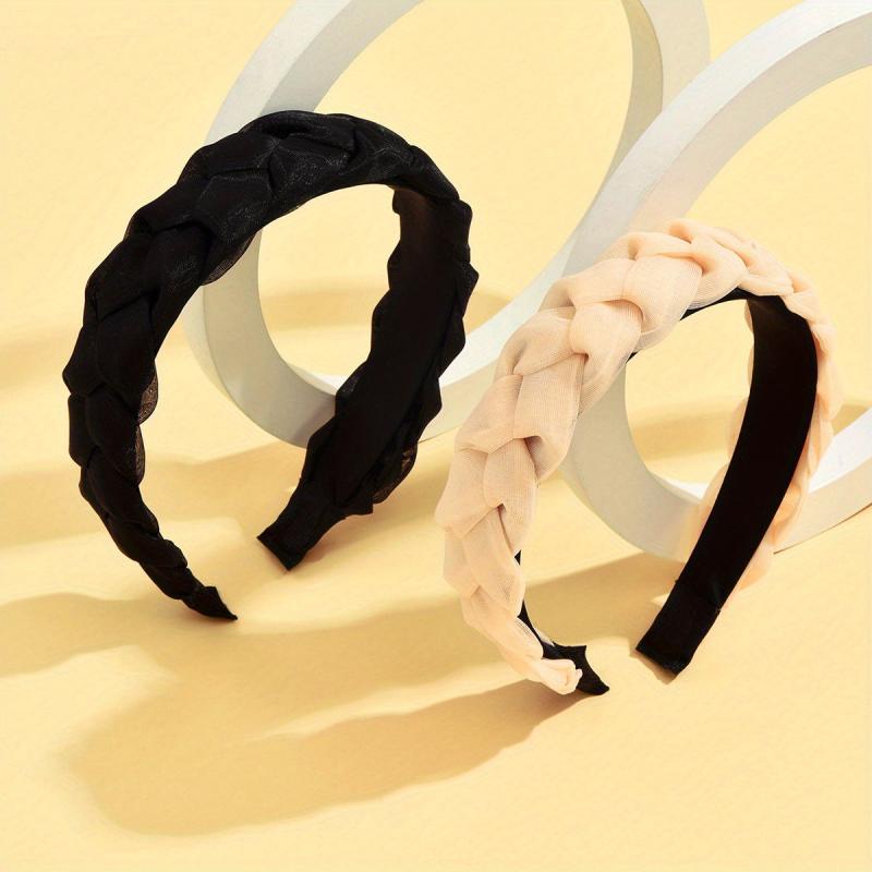 2pcs Braided Net Yarn Head Band Hair Accessories