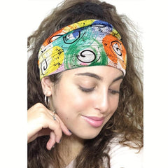 Bohemian Personality Graffiti Headband Elastic Wide Brimmed Hair Accessories