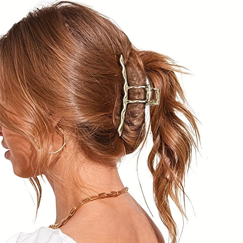 3pcs Metal Long Claw Clips Hair Clamp Nonslip Shark Clip Ponytail Holder