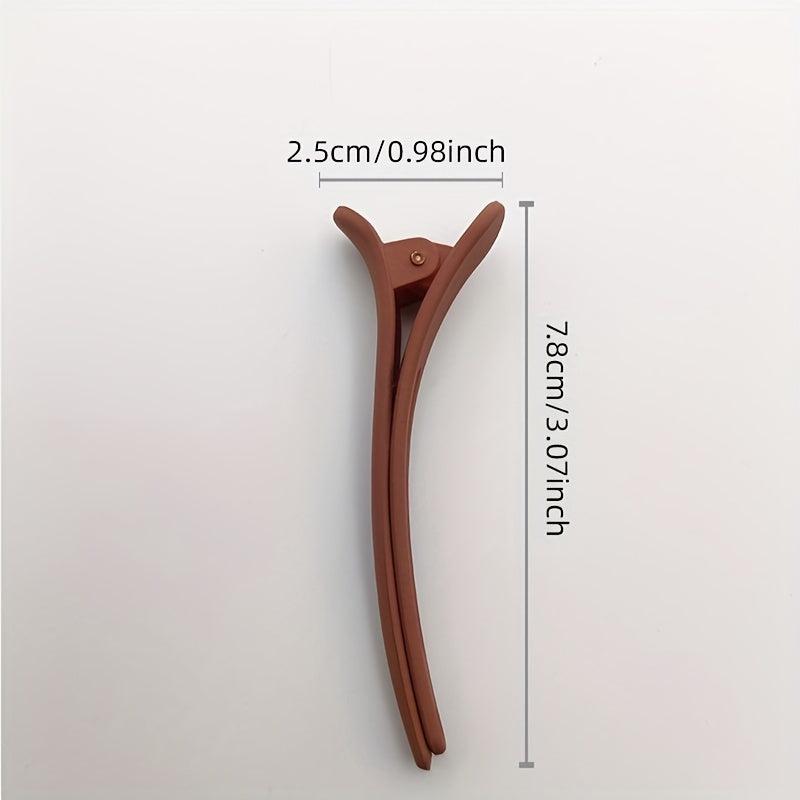 8pcs Duck Billed Clip Solid Barrette Matte Clip Hair Accessory