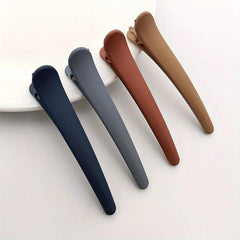8pcs Duck Billed Clip Solid Barrette Matte Clip Hair Accessory
