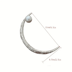 Moon Shape Alloy Hairpin Faux Pearl Head Jewelry