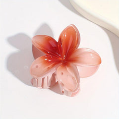 Colorful Frangipani Hair Claw Resin Glossy Ponytail Holder