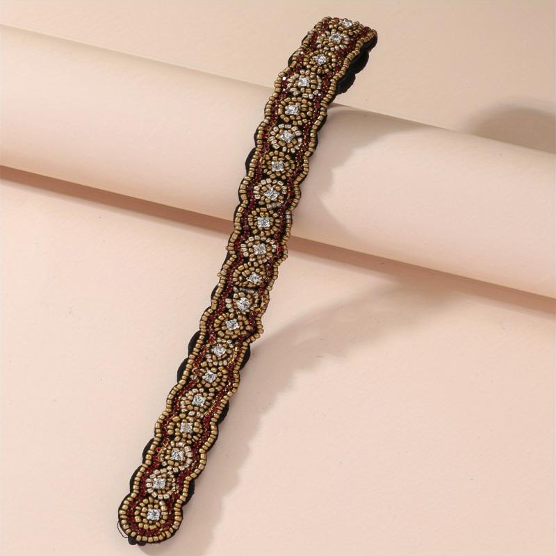 Bohemian Beaded Nail Beads Hand Sewing Beads Rhinestone Hairband