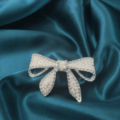 Vintage Faux Pearl Rhinestone Hair Clip Golden Barrette