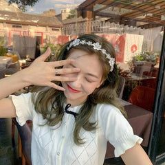 Pearl Flower Headband for Girls Women Hair Accessories
