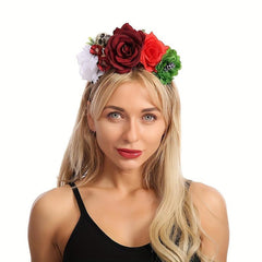 Halloween Devil Skull Flower Headband for Costume Party