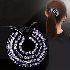 Vintage Rhinestone Hair Claw Nonslip Ponytail Holder