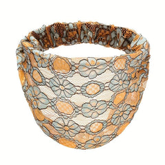 4pcs Lace Flower Pattern Headband Elastic Hair Bundle Vintage Accessory