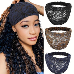 4pcs Lace Flower Pattern Headband Elastic Hair Bundle Vintage Accessory