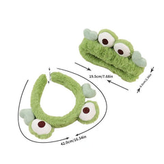 2pcs Cartoon Frog Headband Stretchy Flurry Headdress Hair Accessories