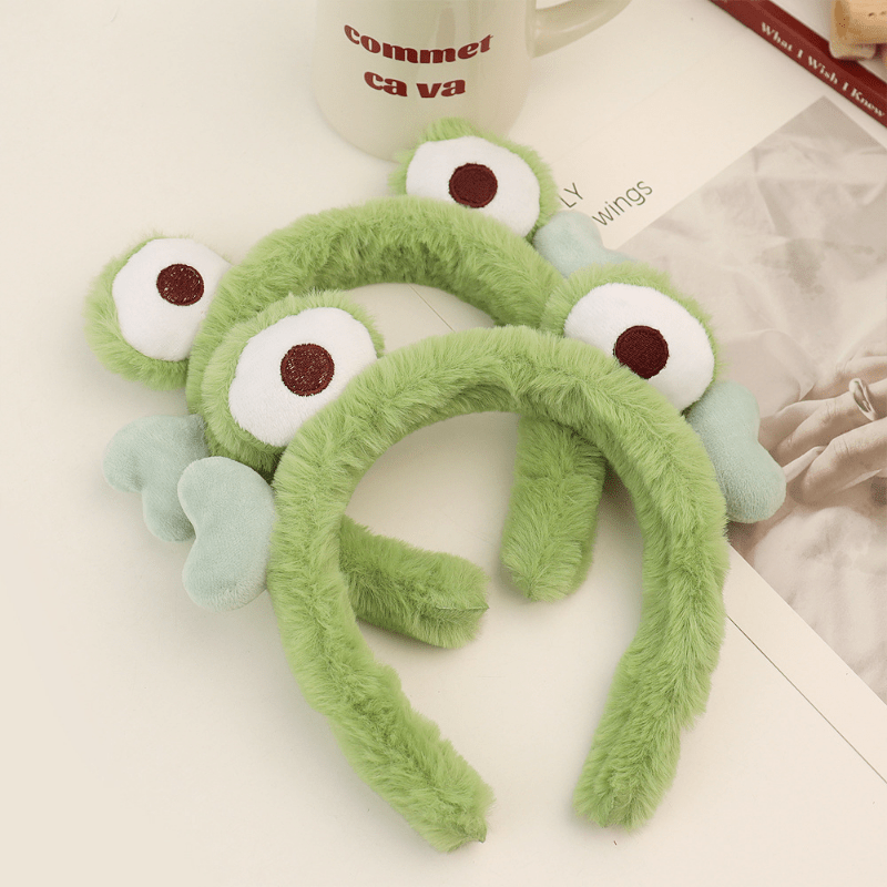 2pcs Cartoon Frog Headband Stretchy Flurry Headdress Hair Accessories