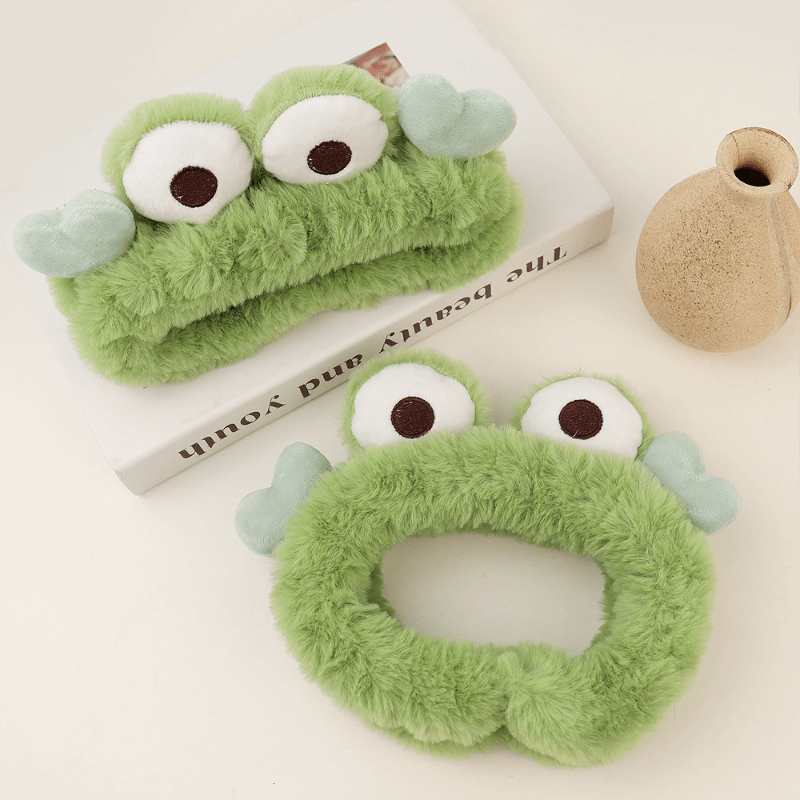 2pcs Cartoon Frog Headband Stretchy Flurry Headdress Hair Accessories