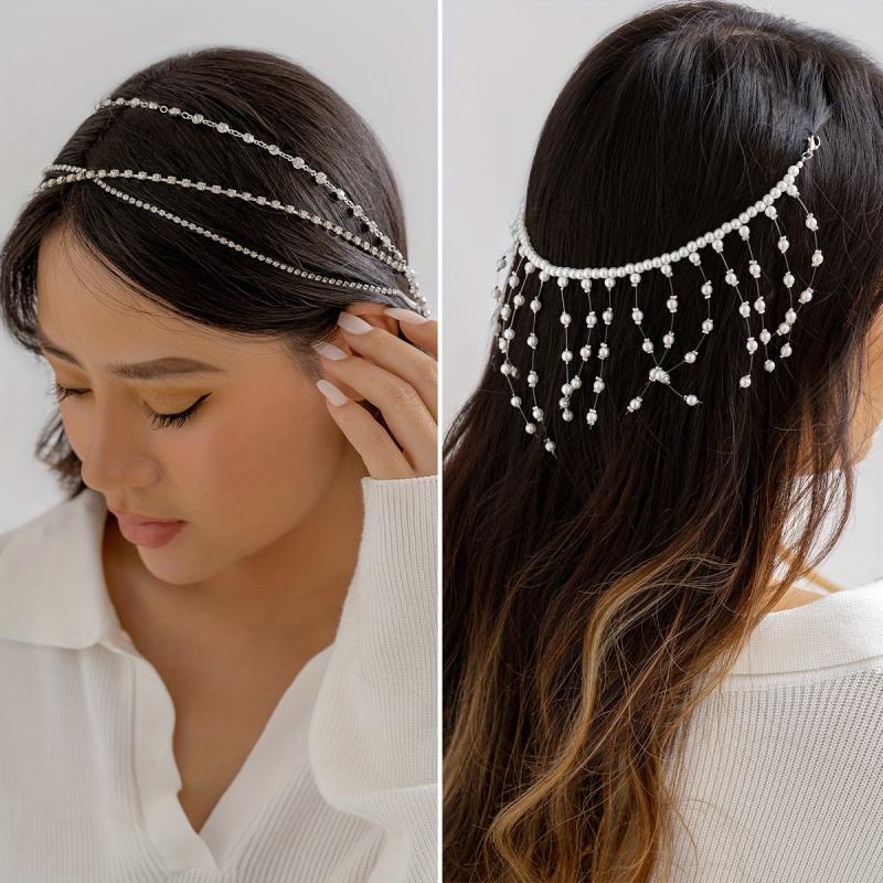 Faux Pearl Beaded Head Piece Head Jewelry Bridal Wedding Hair Accessories
