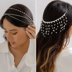 Faux Pearl Beaded Head Piece Head Jewelry Bridal Wedding Hair Accessories