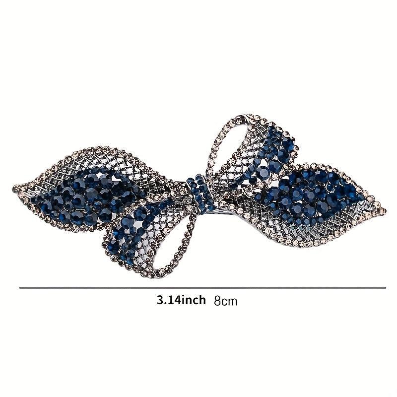 Rhinestone Bowknot Hair Clip Vintage French Barrette Headwear