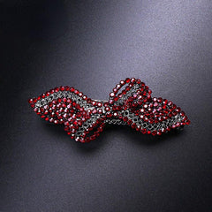 Rhinestone Bowknot Hair Clip Vintage French Barrette Headwear