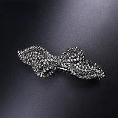 Rhinestone Bowknot Hair Clip Vintage French Barrette Headwear