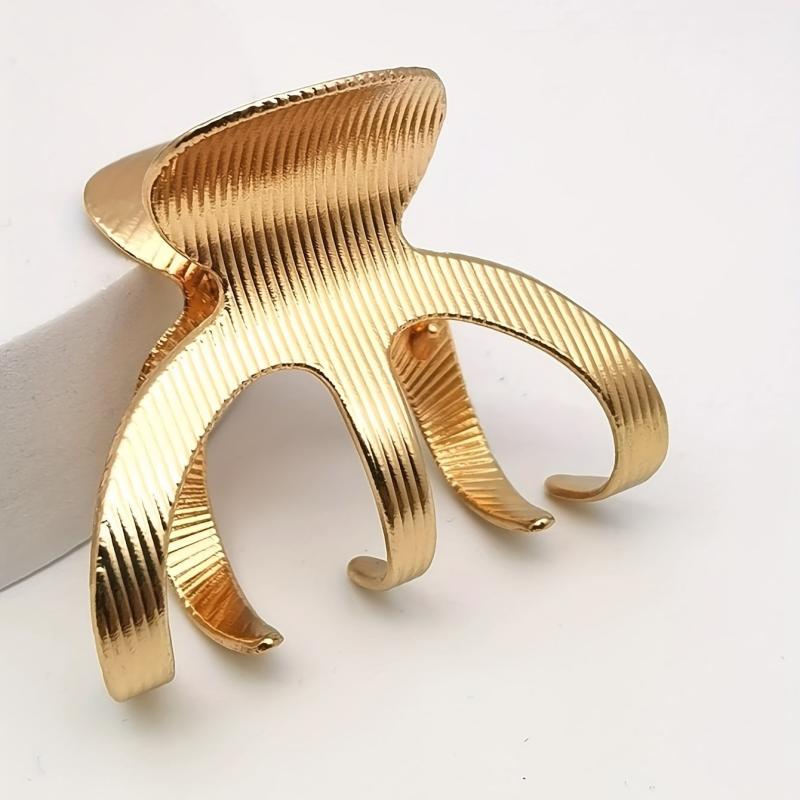 Golden Metal Hair Claw Shark Claw Ponytail Back Head Hair Hair Clip Hair Accesso