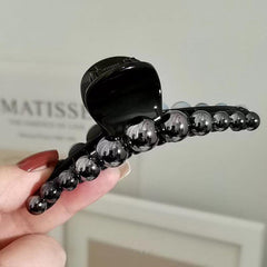 Large Hair Claw Back Head Shark Clip Headwear Faux Pearl Hair Accessories