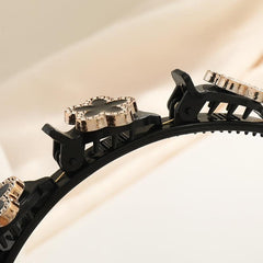 Double Layer Twist Rhinestone Headband for Women with Clips