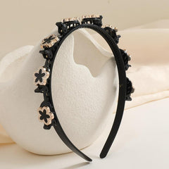 Double Layer Twist Rhinestone Headband for Women with Clips