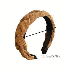 2pcs Braid Stripe Cross Knot Head Hoop Non slip Hair Band Women Girl
